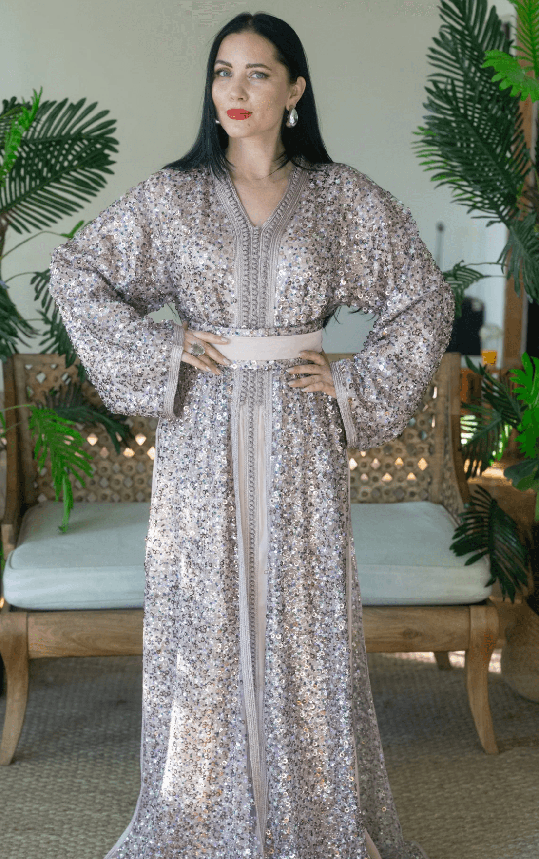 Celestial Rose Sequin Caftan